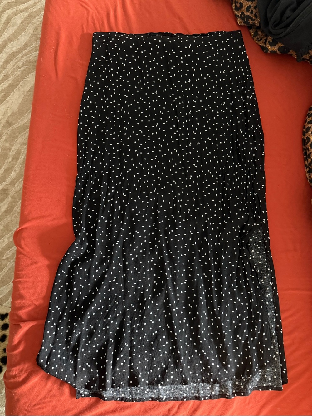 Cotton On Black Polka Dot Midi Skirt